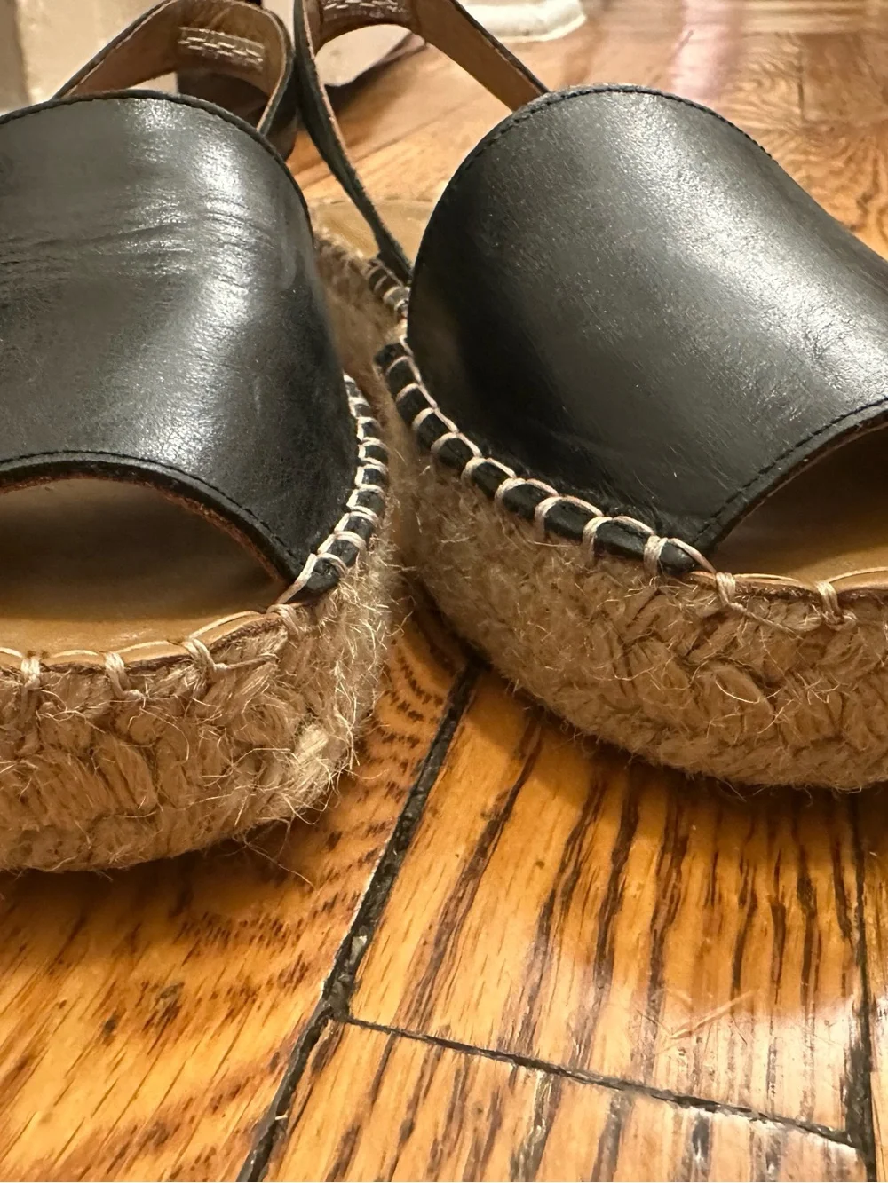 Alohas Womens Black Espadrille Slingback Sandals